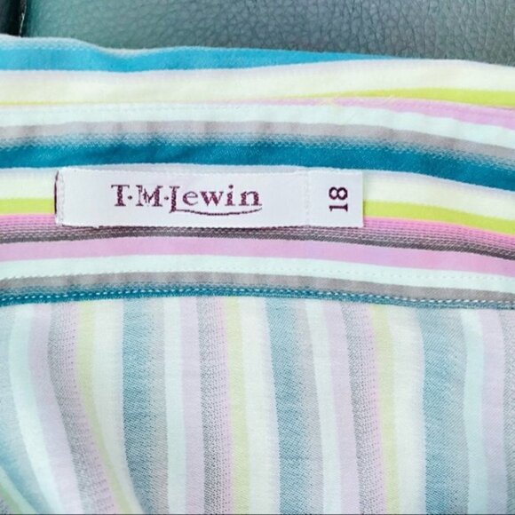 T.M.LEWIN Classic Striped Button Shirt - Picture 3 of 7
